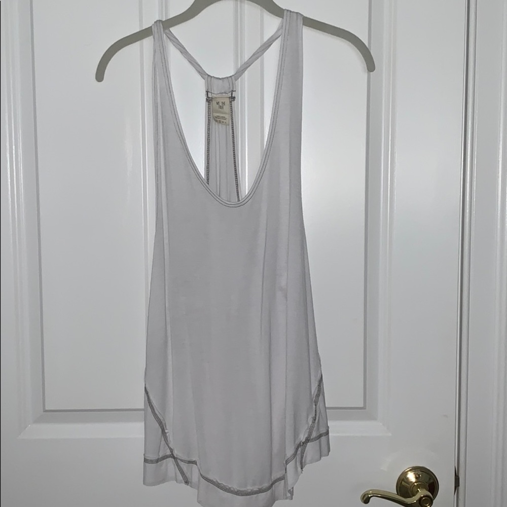 White long tank top/ bathing suit cover up